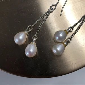 925 Sterling Silver Freshwater Pearl Drop Earrings